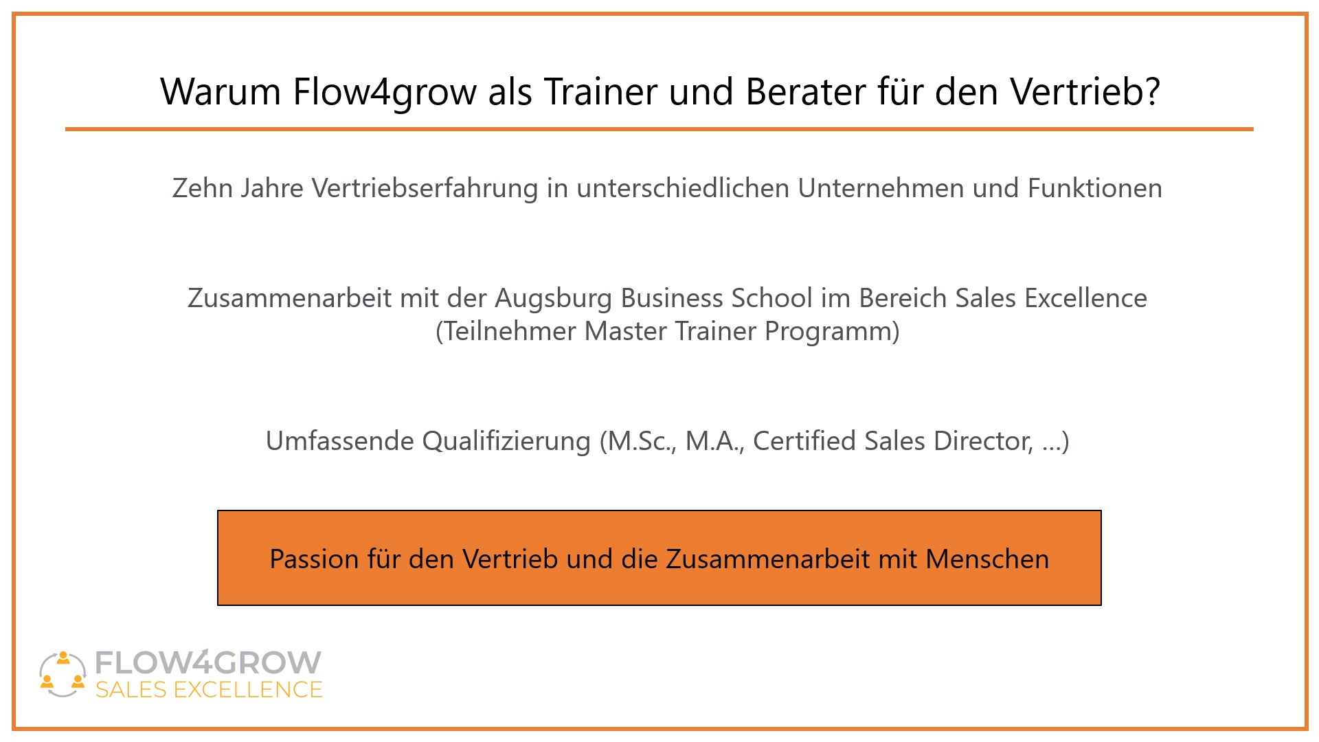 Warum Flow4grow als Trainer und Berater für den Vertrieb?